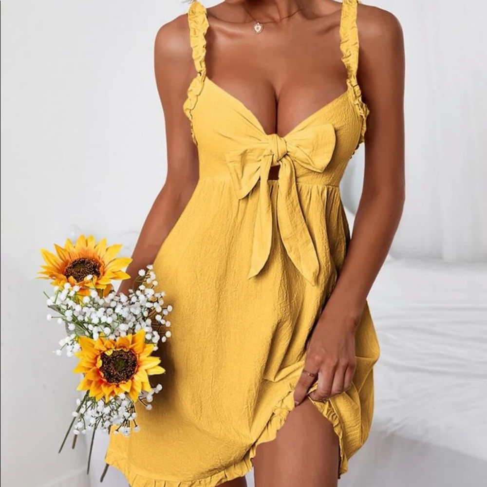 Yellow mini dress